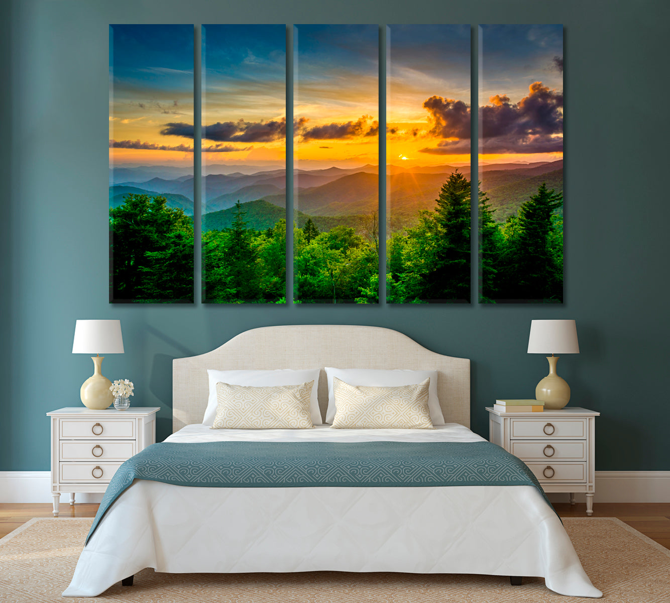 Sunset over Appalachian Mountains North Carolina Canvas Print-Canvas Print-CetArt-1 Panel-24x16 inches-CetArt