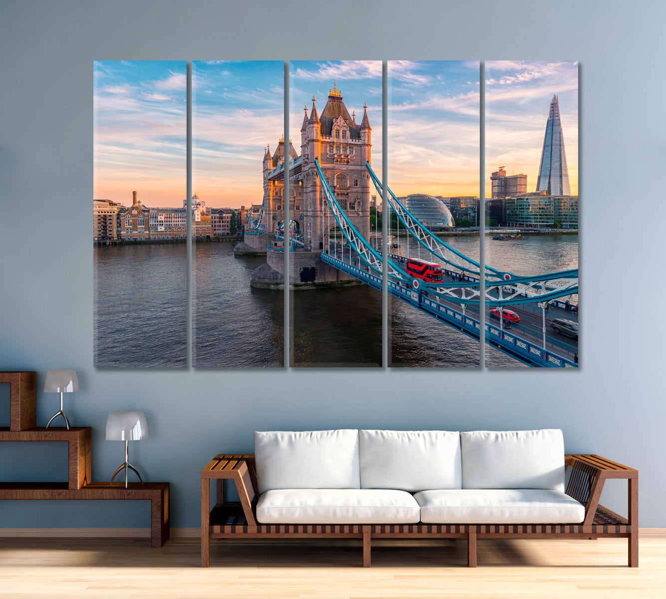 Tower Bridge in Sunset London UK Canvas Print-Canvas Print-CetArt-1 Panel-24x16 inches-CetArt
