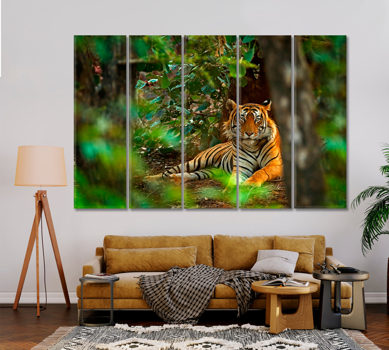 Male Indian Tiger Endangered Species Canvas Print-Canvas Print-CetArt-1 Panel-24x16 inches-CetArt