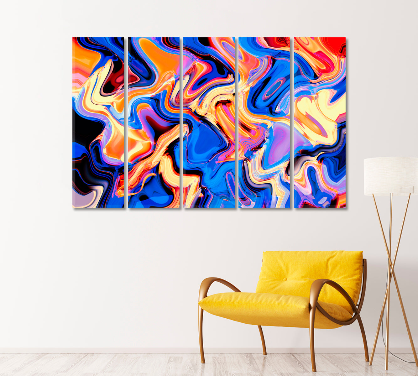 Abstract Сolorful Bright Acrylic Pattern Canvas Print-Canvas Print-CetArt-5 Panels-36x24 inches-CetArt