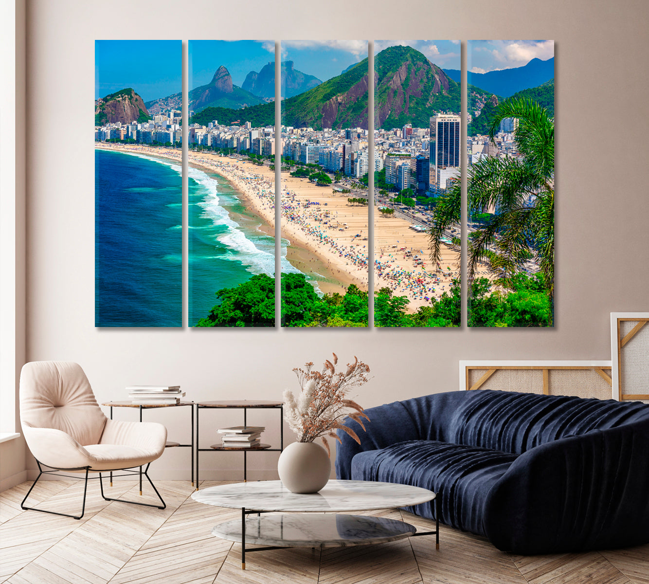 Copacabana Beach in Rio De Janeiro Brazil Canvas Print-Canvas Print-CetArt-1 Panel-24x16 inches-CetArt
