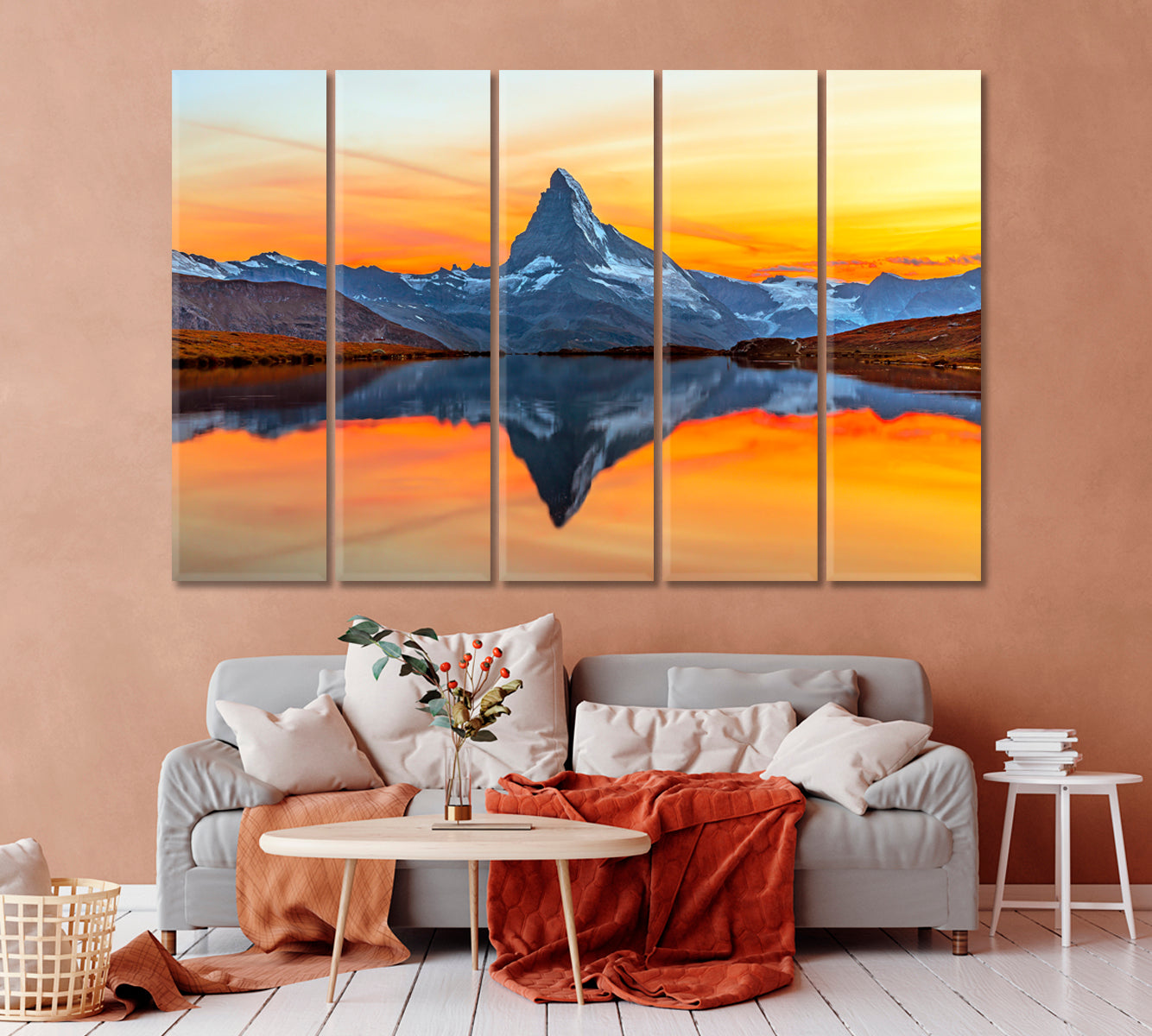 Matterhorn Mountain with Stunning Sunset Switzerland Canvas Print-Canvas Print-CetArt-1 Panel-24x16 inches-CetArt