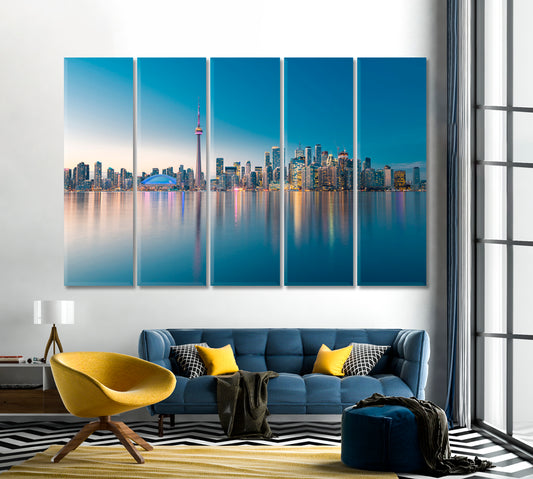 Toronto City Skyline Canada Canvas Print-Canvas Print-CetArt-1 Panel-24x16 inches-CetArt
