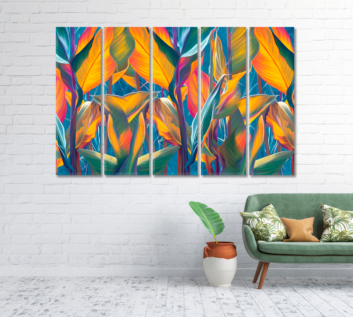 Beautiful Exotic Tropical Leaves Canvas Print-Canvas Print-CetArt-1 Panel-24x16 inches-CetArt