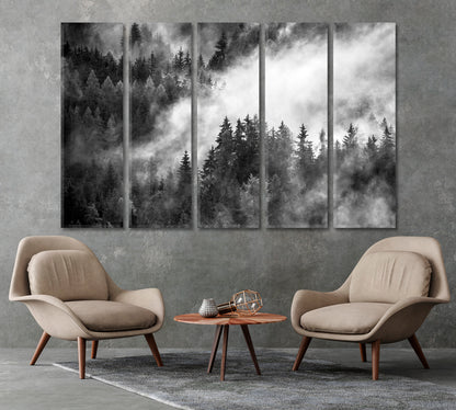 Dense Morning Fog over Spruce Forest Canvas Print-Canvas Print-CetArt-1 Panel-24x16 inches-CetArt