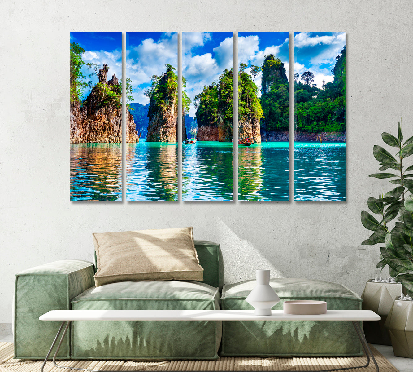 Beautiful Mountains at Khao Sok National Park Thailand Canvas Print-Canvas Print-CetArt-1 Panel-24x16 inches-CetArt