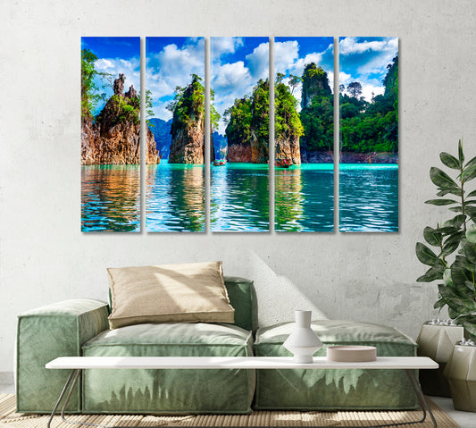 Beautiful Mountains at Khao Sok National Park Thailand Canvas Print-Canvas Print-CetArt-1 Panel-24x16 inches-CetArt