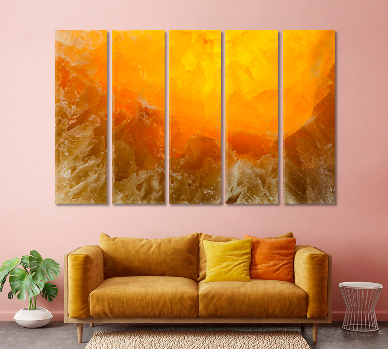 Close Up of Yellow Gold Marble Canvas Print-Canvas Print-CetArt-1 Panel-24x16 inches-CetArt