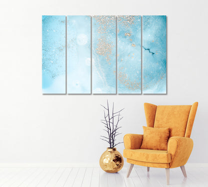 Abstract Soft Blue Curls of Marble Canvas Print-Canvas Print-CetArt-1 Panel-24x16 inches-CetArt