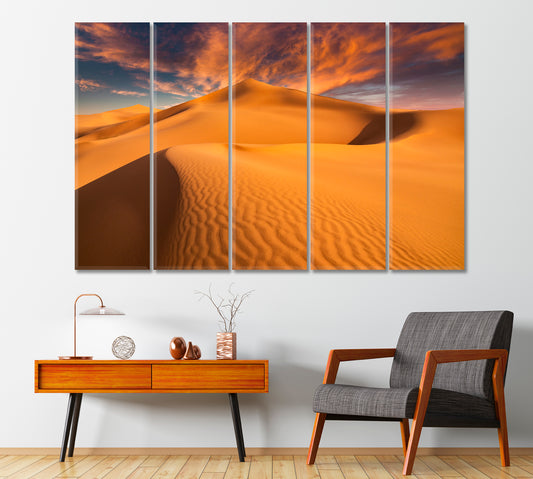Sunset over Sand Dunes in the Desert Canvas Print-Canvas Print-CetArt-1 Panel-24x16 inches-CetArt