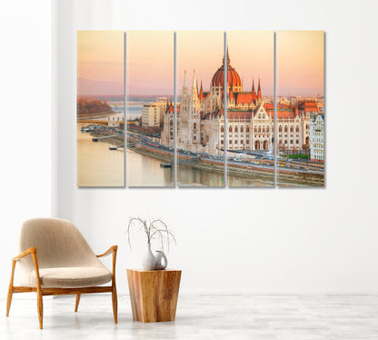 Budapest Parliament Building at Sunrise Hungary Canvas Print-Canvas Print-CetArt-1 Panel-24x16 inches-CetArt