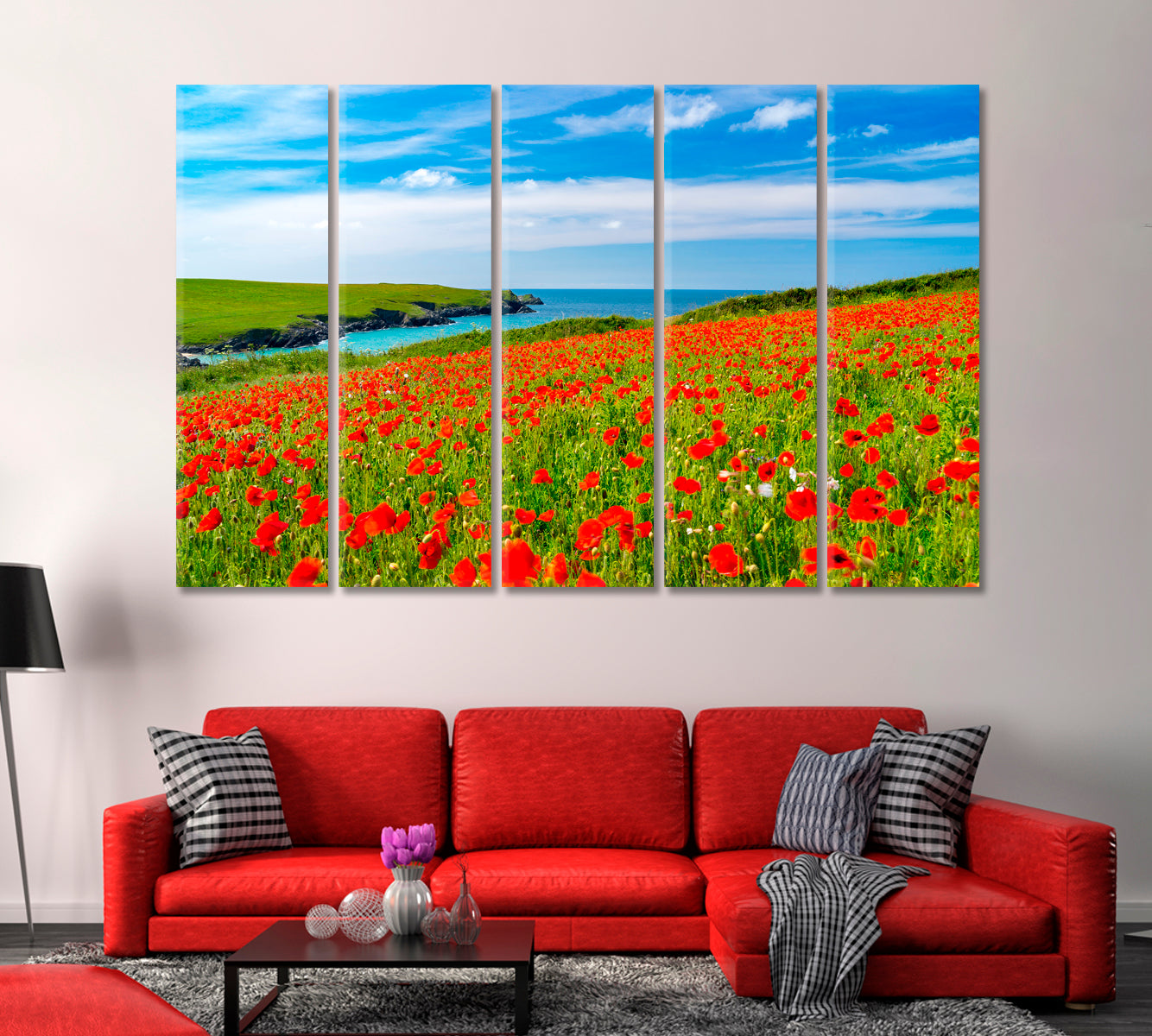 Wildflowers Field with Poppies Canvas Print-Canvas Print-CetArt-1 Panel-24x16 inches-CetArt