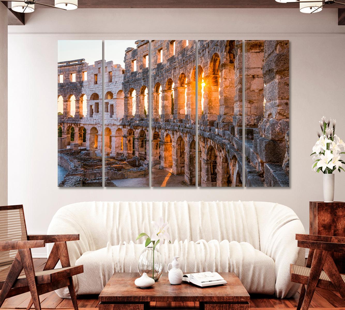 Roman Amphitheater Arenas Pula Croatia Canvas Print-Canvas Print-CetArt-1 Panel-24x16 inches-CetArt