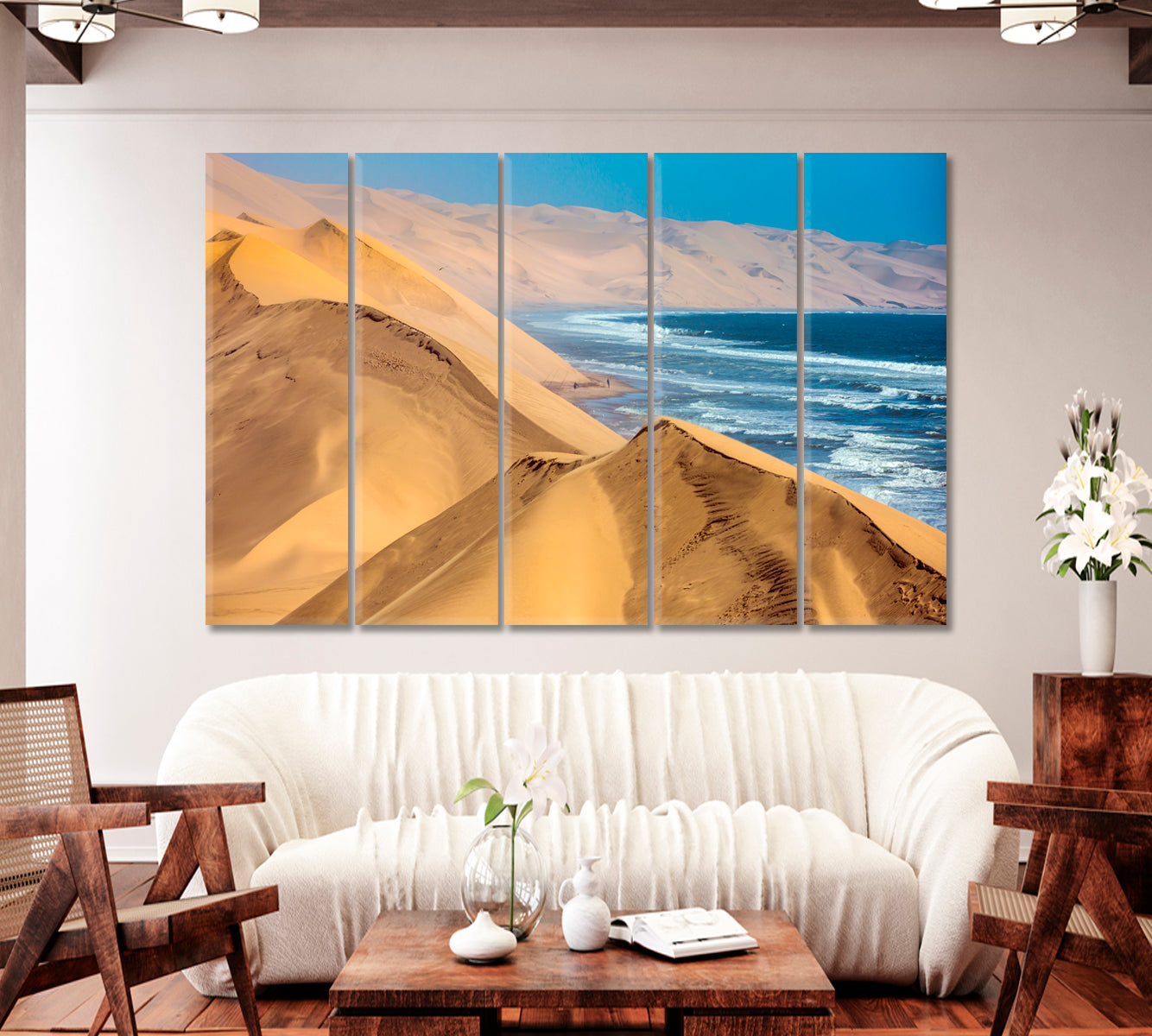 Atlantic Coast of Walvis Bay Desert Namibia Canvas Print-Canvas Print-CetArt-1 Panel-24x16 inches-CetArt