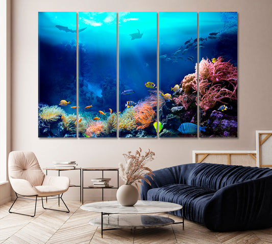 Underwater World Coral Reefs Canvas Print-Canvas Print-CetArt-1 Panel-24x16 inches-CetArt