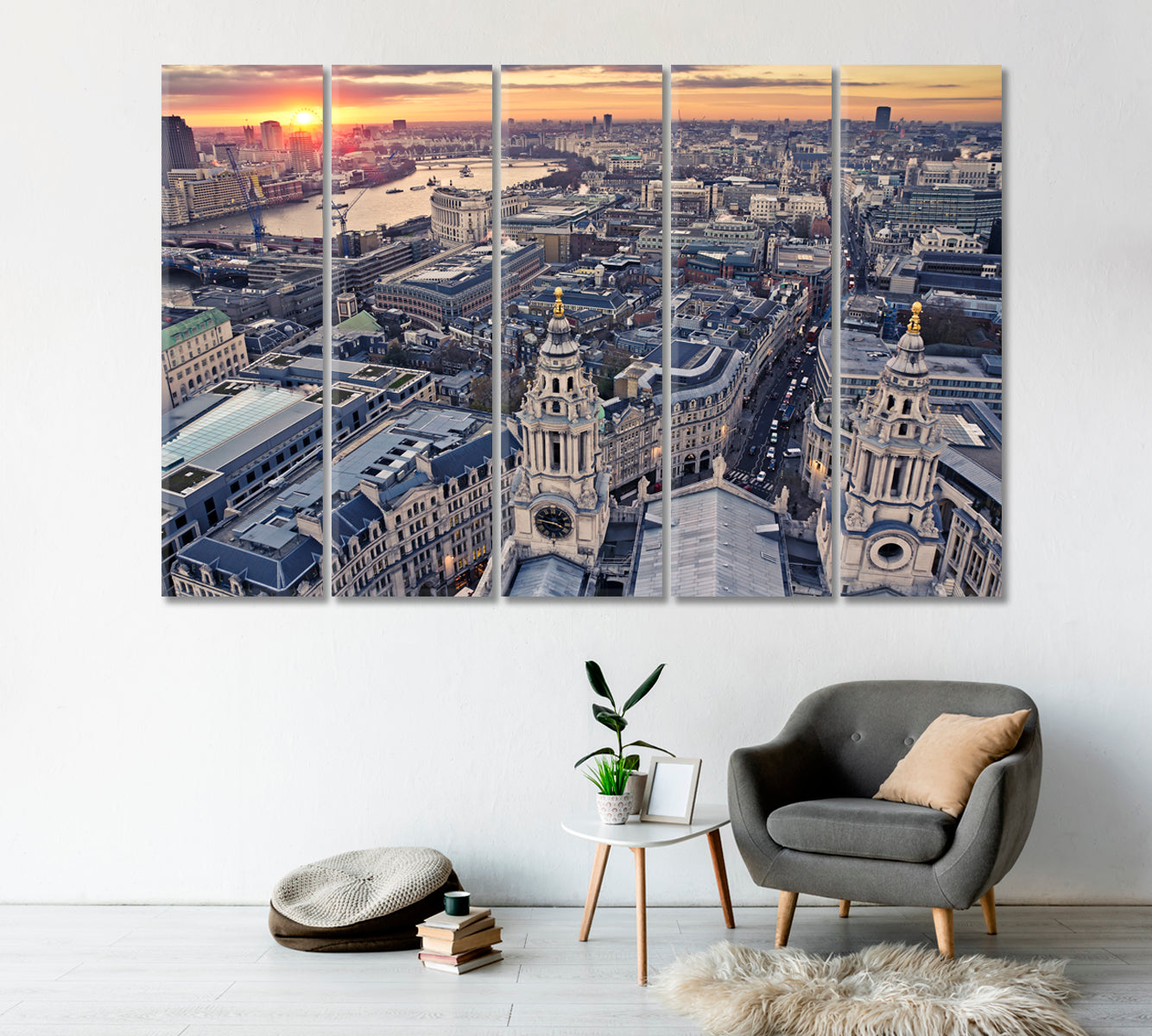 London at Dusk View of St Paul's Cathedral Canvas Print-Canvas Print-CetArt-1 Panel-24x16 inches-CetArt