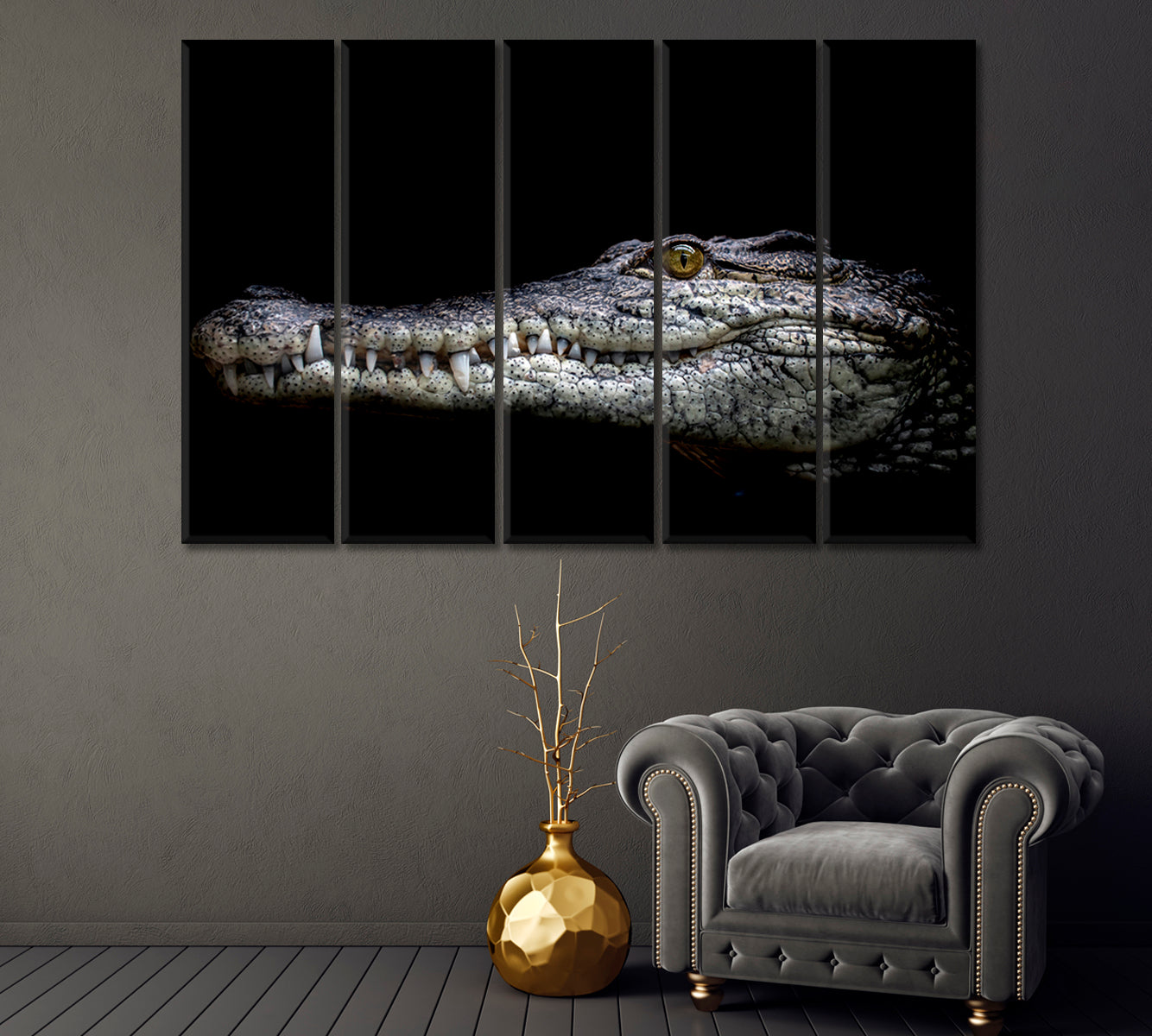 Muzzle Formidable Nile Crocodile Close Canvas Print-Canvas Print-CetArt-1 Panel-24x16 inches-CetArt