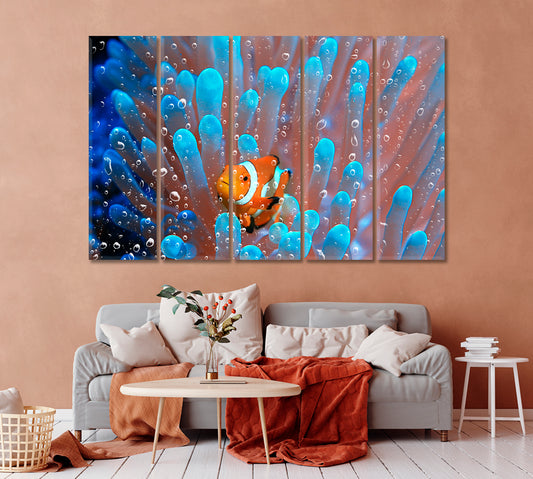 Coral Reef Underwater Clownfish in Anemone Canvas Print-Canvas Print-CetArt-1 Panel-24x16 inches-CetArt