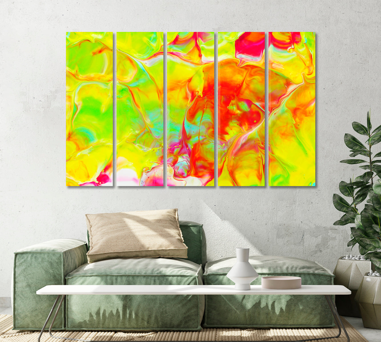 Abstract Yellow and Pink Colors Mix Canvas Print-Canvas Print-CetArt-1 Panel-24x16 inches-CetArt