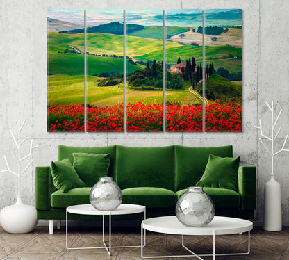 Tuscany with Flower Meadows Italy Canvas Print-Canvas Print-CetArt-1 Panel-24x16 inches-CetArt