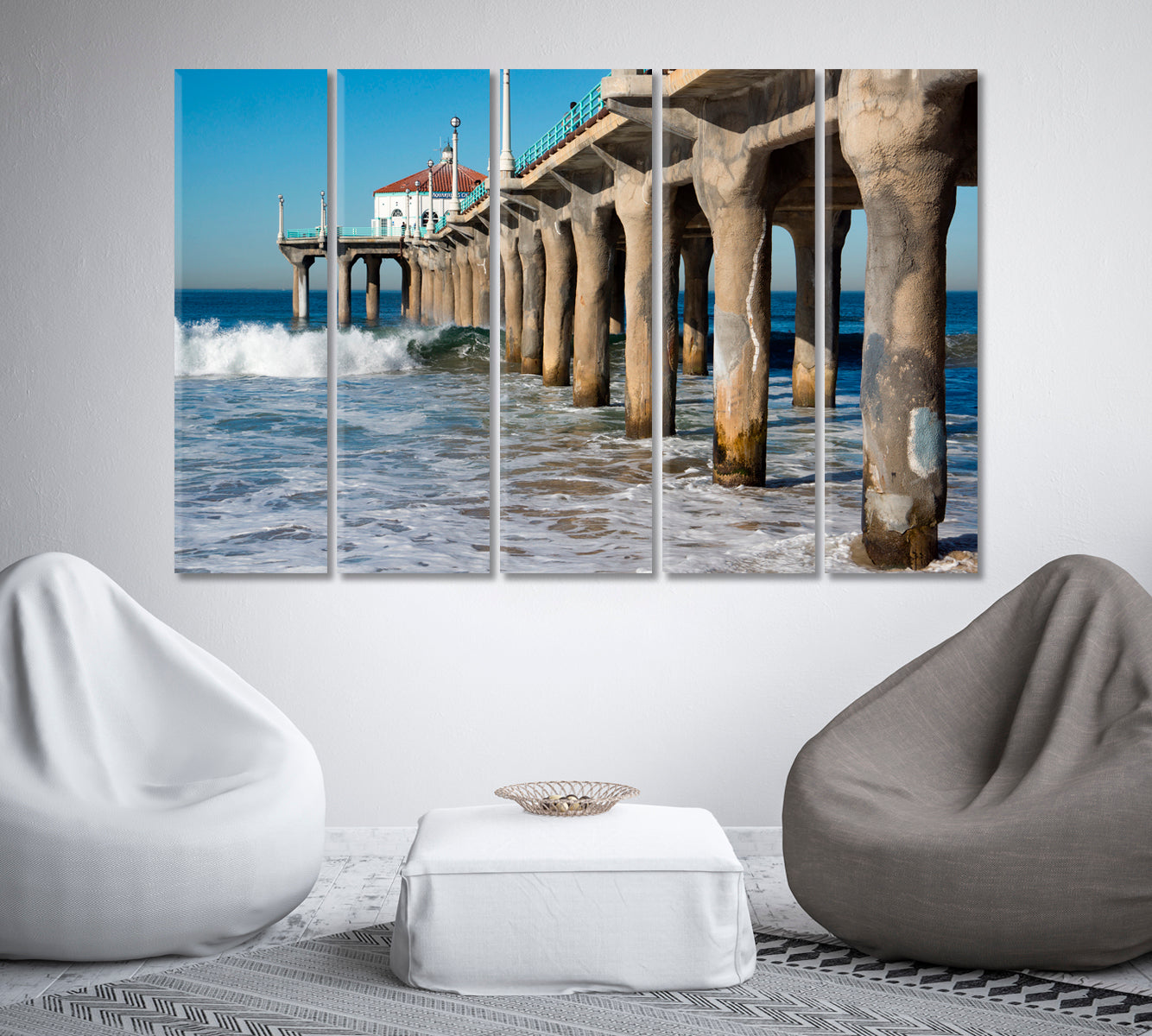 Along Manhattan Beach Pier California Canvas Print-Canvas Print-CetArt-1 Panel-24x16 inches-CetArt