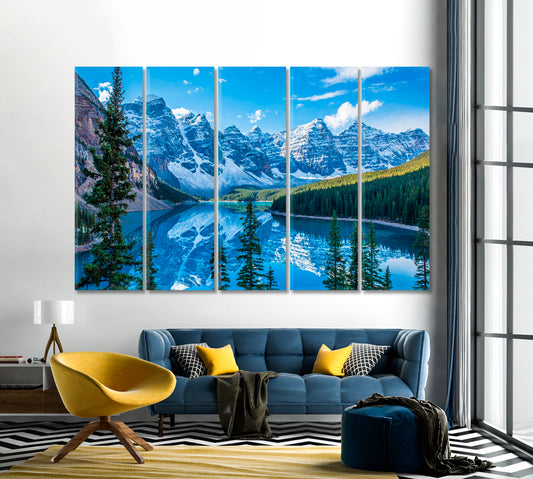 Moraine Lake and Rocky Mountains Canada Canvas Print-Canvas Print-CetArt-1 Panel-24x16 inches-CetArt