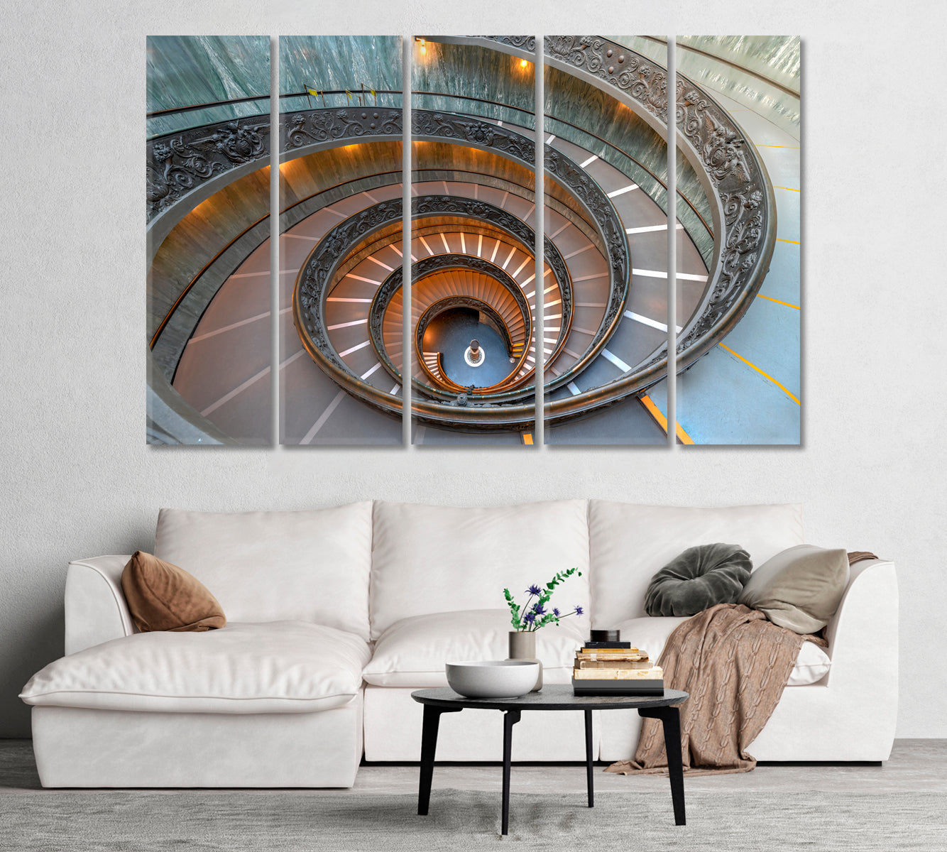 Spiral Staircase Bramante in Vatican Canvas Print-Canvas Print-CetArt-1 Panel-24x16 inches-CetArt