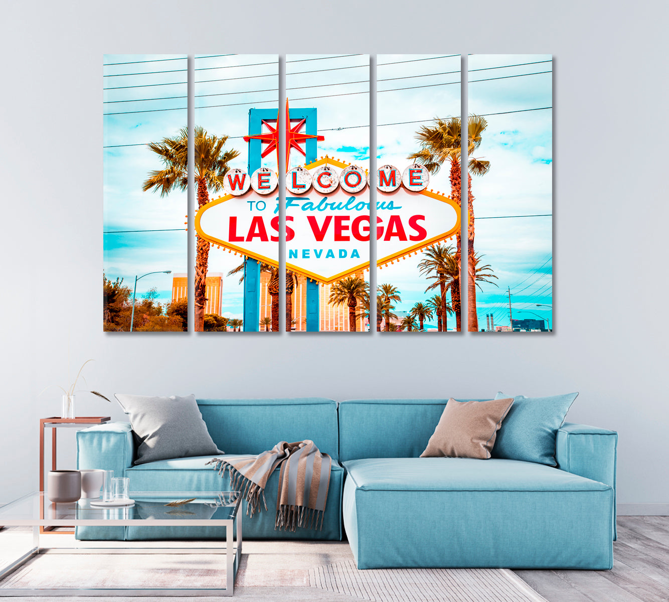 Welcome to Fabulous Las Vegas Sign Nevada USA Canvas Print-Canvas Print-CetArt-1 Panel-24x16 inches-CetArt