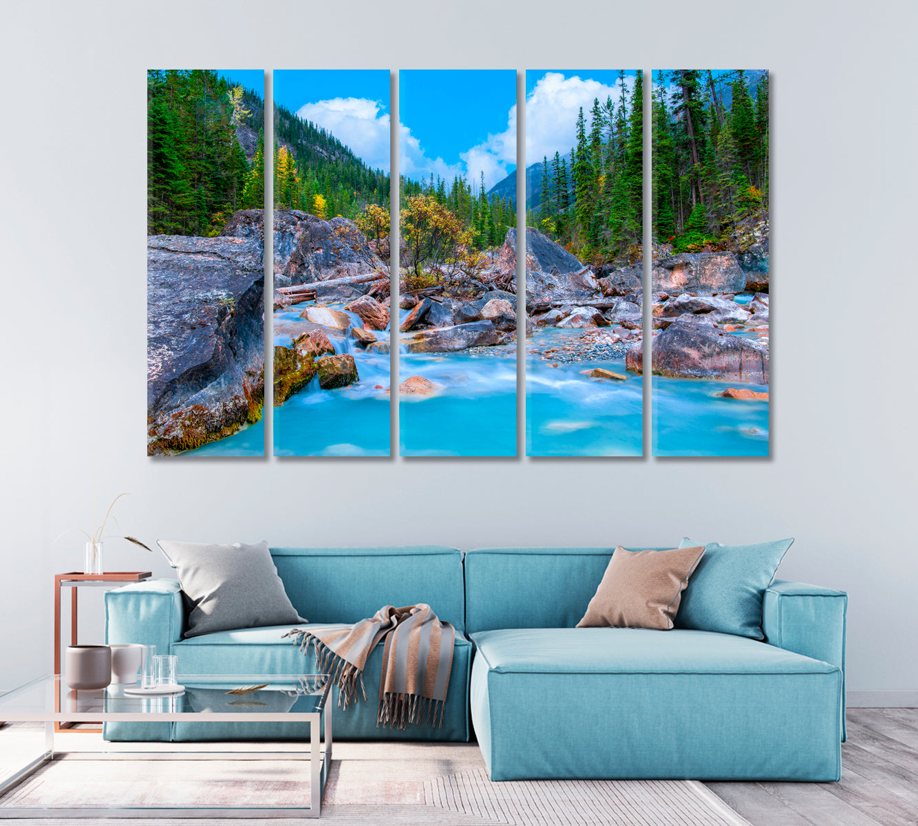Kicking Horse River Waterfalls Banff Alberta Canada Canvas Print-Canvas Print-CetArt-1 Panel-24x16 inches-CetArt