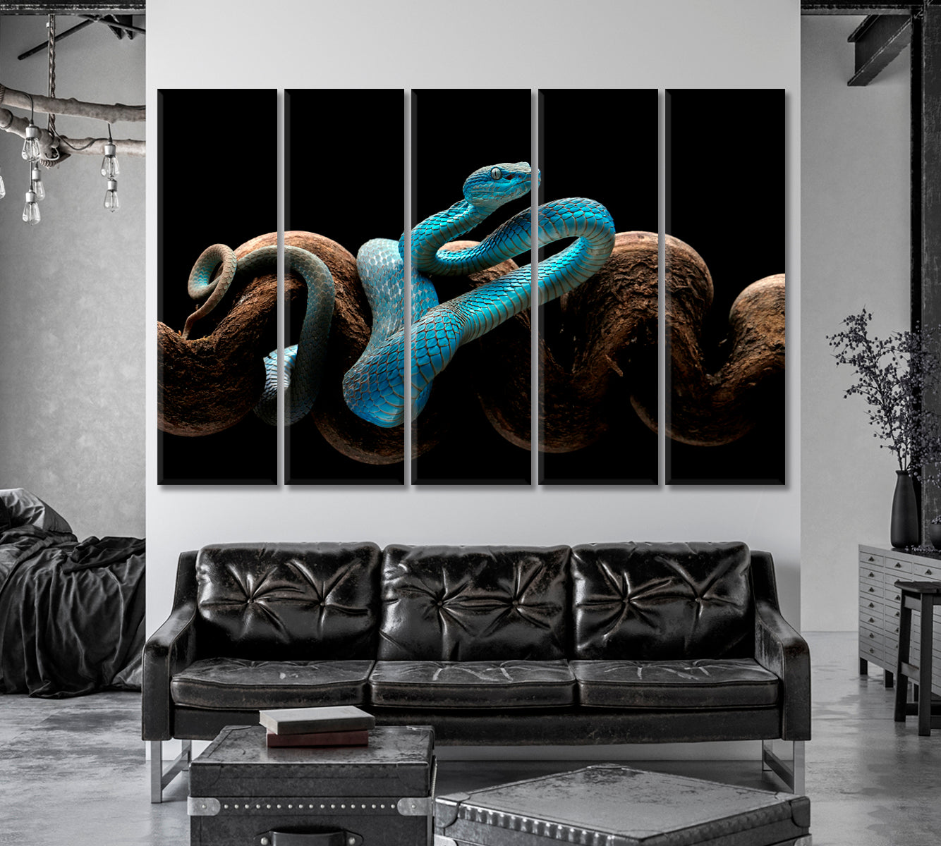 Poisonous Turquoise Blue Viper Canvas Print-Canvas Print-CetArt-1 Panel-24x16 inches-CetArt