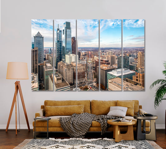 View of the Skyscrapers of Philadelphia USA Canvas Print-Canvas Print-CetArt-1 Panel-24x16 inches-CetArt