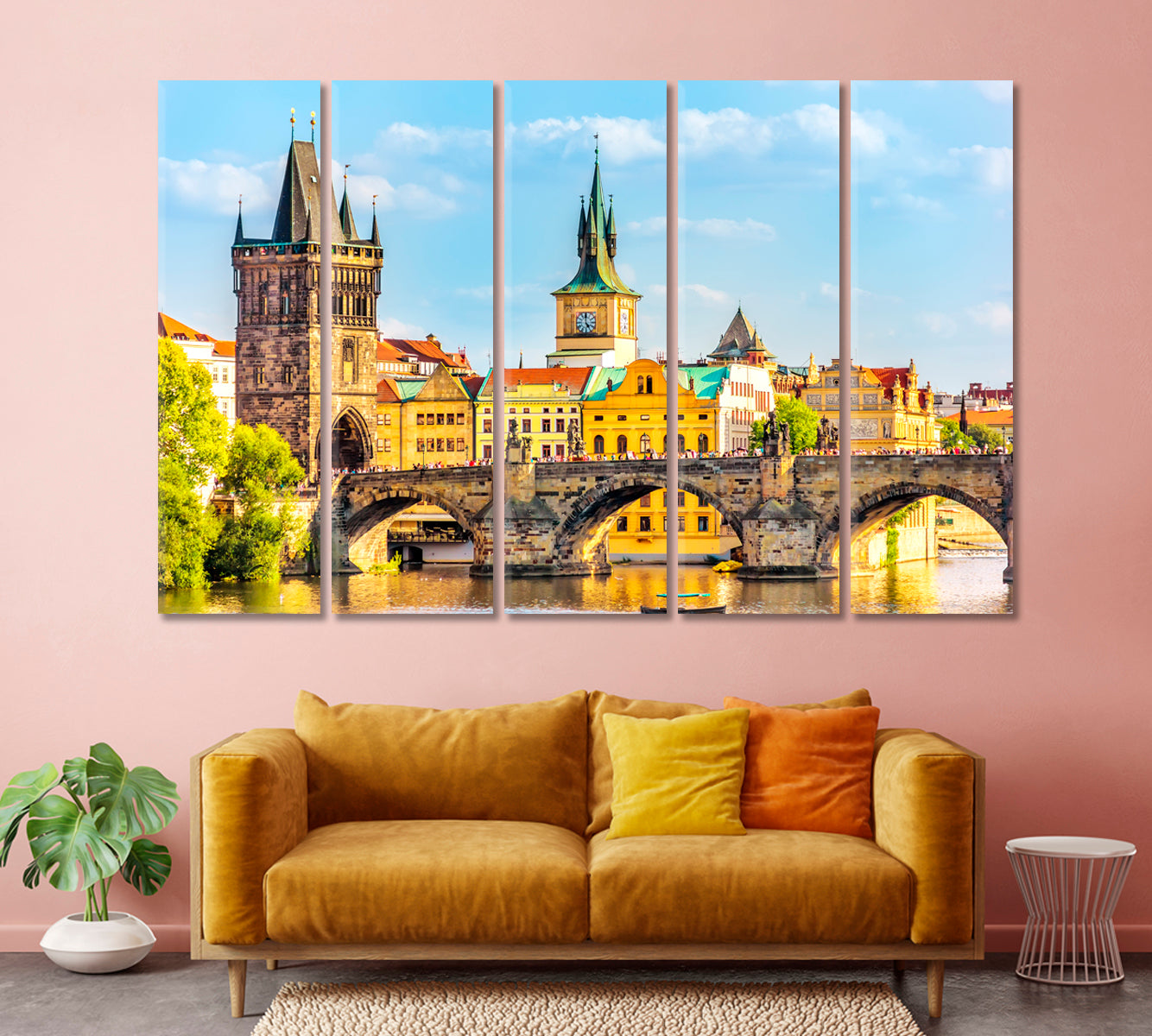 Charles Bridge and Old Town Bridge Prague Canvas Print-Canvas Print-CetArt-1 Panel-24x16 inches-CetArt