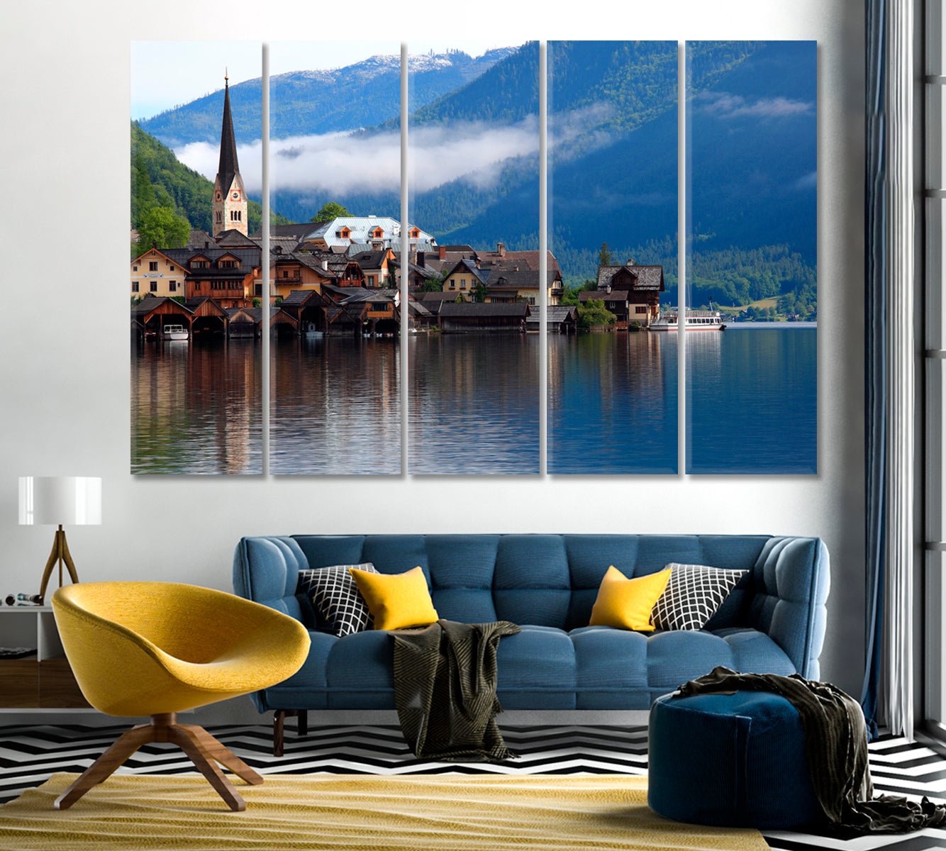 Hallstatt Lakeside Town Austria Canvas Print-Canvas Print-CetArt-1 Panel-24x16 inches-CetArt