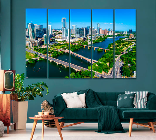 Austin Cityscape United States Canvas Print-Canvas Print-CetArt-1 Panel-24x16 inches-CetArt