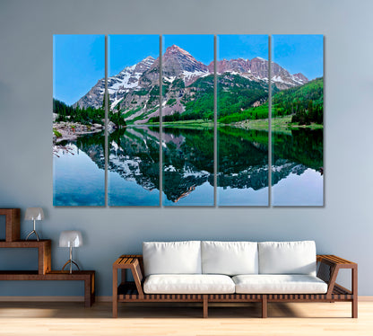 Maroon Bells USA Canvas Print-Canvas Print-CetArt-1 Panel-24x16 inches-CetArt