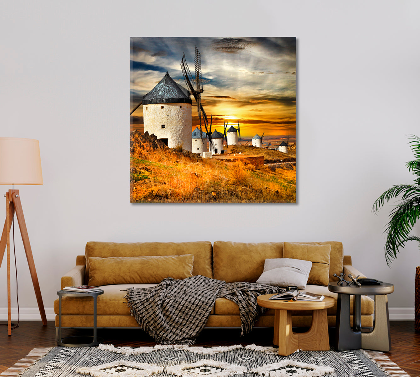 Windmills of Don Quixote Spain Canvas Print-Canvas Print-CetArt-1 panel-12x12 inches-CetArt