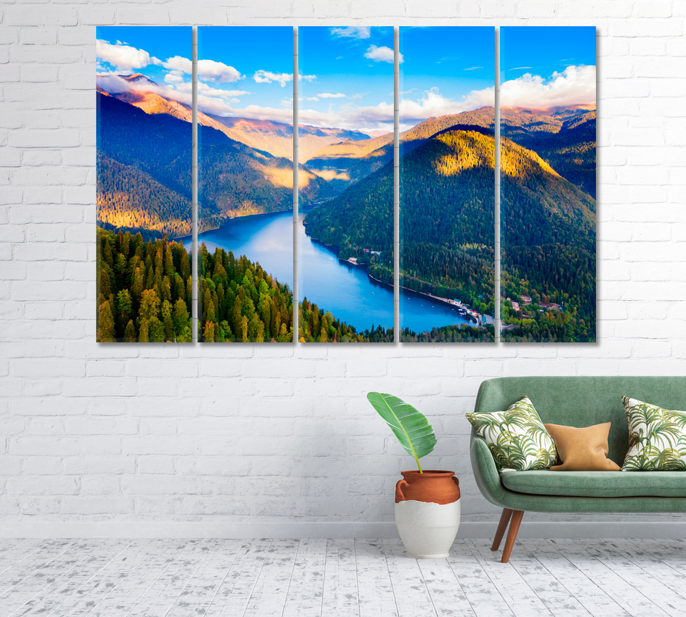 Lake Ritsa in the Mountains of Abkhazia Georgia Canvas Print-Canvas Print-CetArt-1 Panel-24x16 inches-CetArt