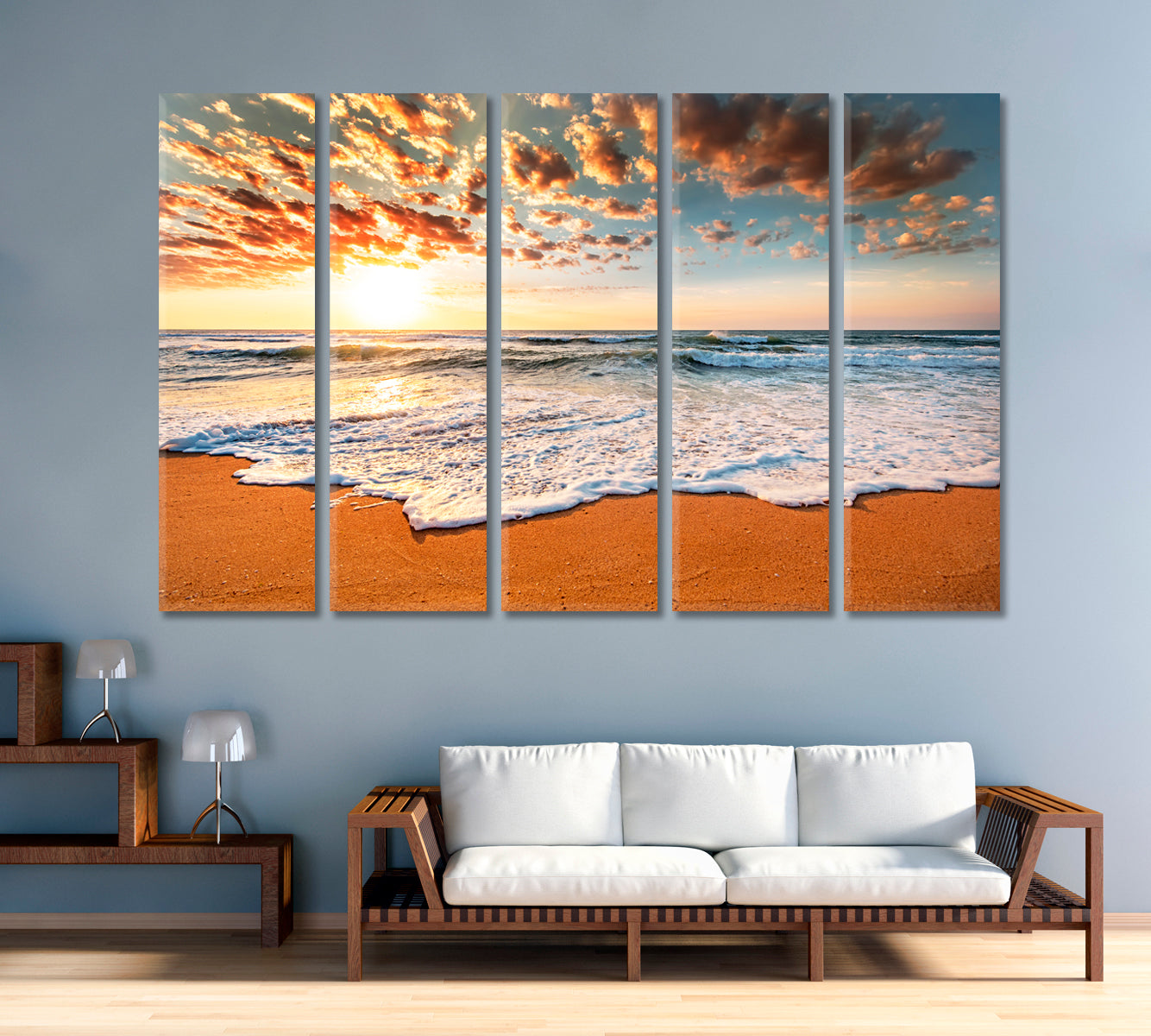 Ocean Beach Sunrise Canvas Print-Canvas Print-CetArt-1 Panel-24x16 inches-CetArt