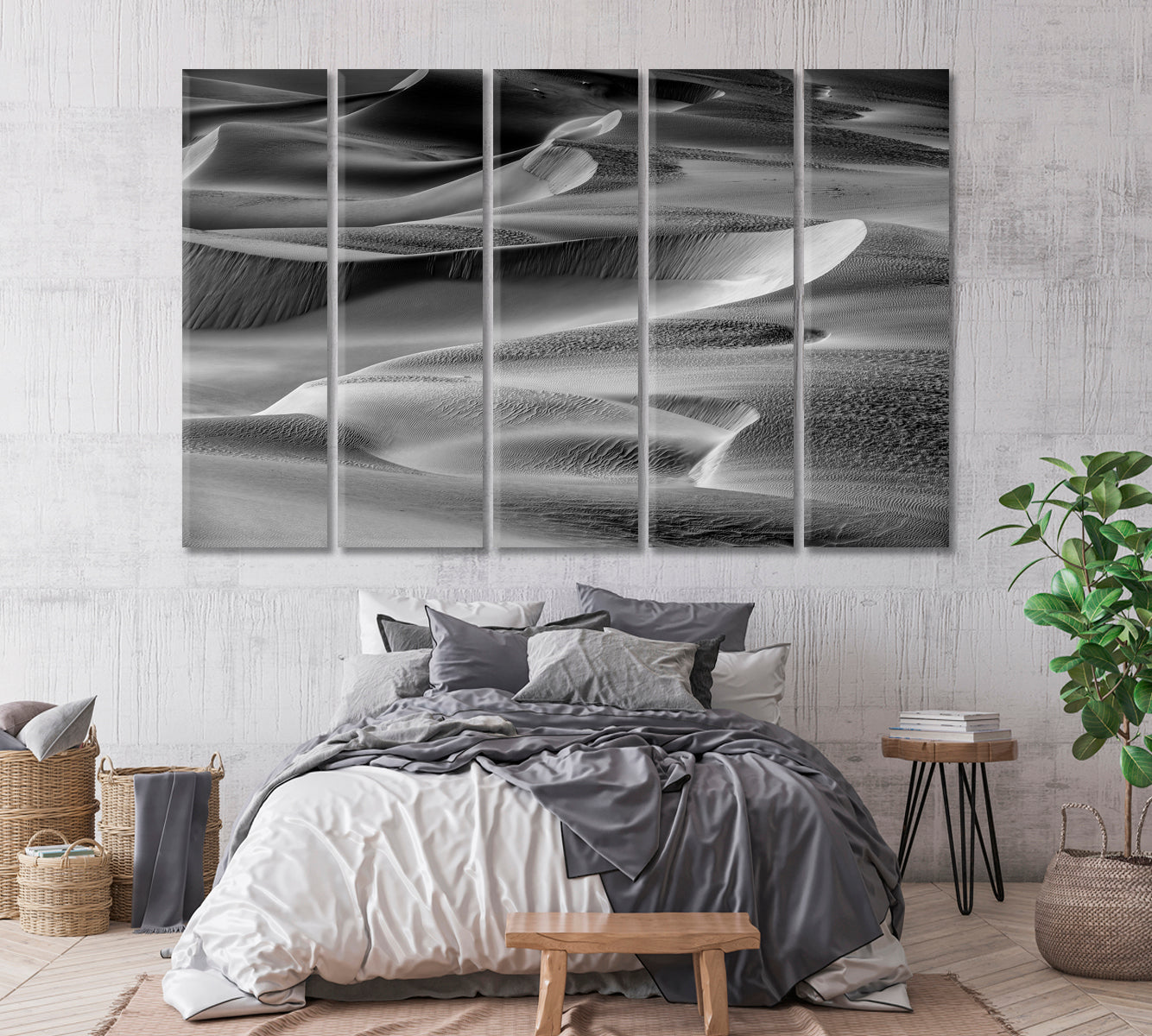 Desert in Black and White Canvas Print-Canvas Print-CetArt-1 Panel-24x16 inches-CetArt