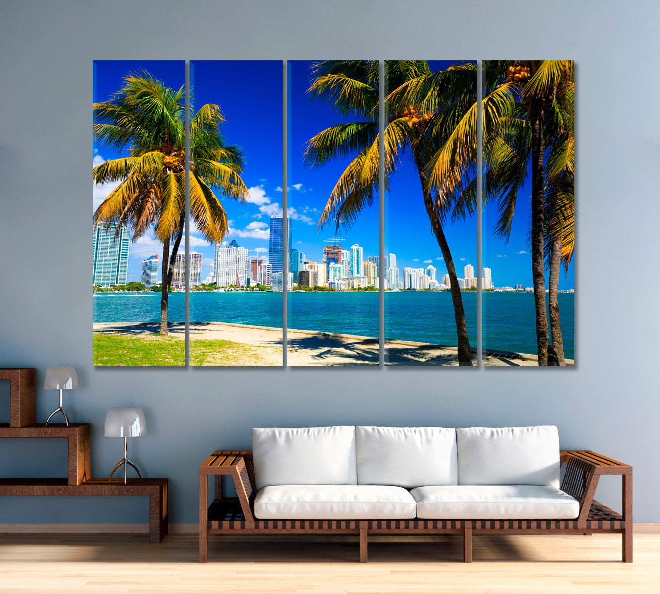 Miami Skyscrapers on the Atlantic Ocean Canvas Print-Canvas Print-CetArt-1 Panel-24x16 inches-CetArt