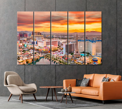 Las Vegas at Dusk Canvas Print-Canvas Print-CetArt-1 Panel-24x16 inches-CetArt