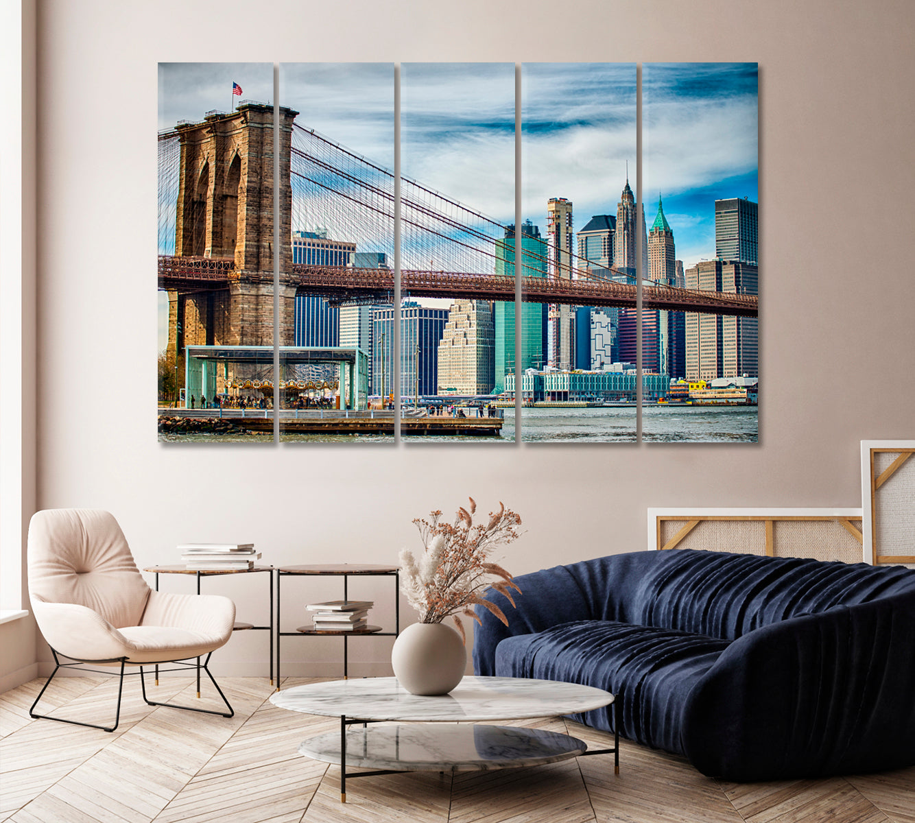 Lower Manhattan New York City Landscape Canvas Print-Canvas Print-CetArt-1 Panel-24x16 inches-CetArt