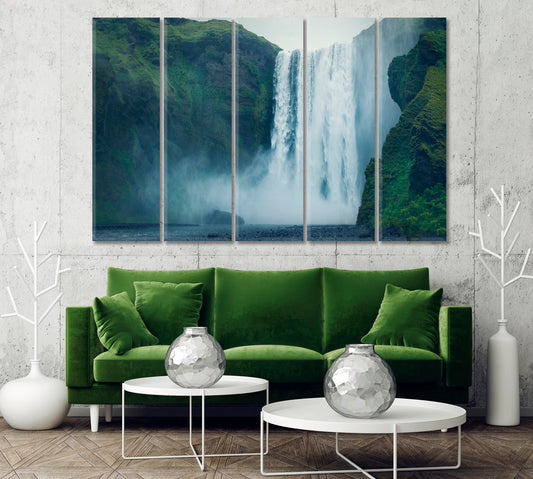 The Majestic Skogafoss Waterfall Iceland Canvas Print-Canvas Print-CetArt-1 Panel-24x16 inches-CetArt