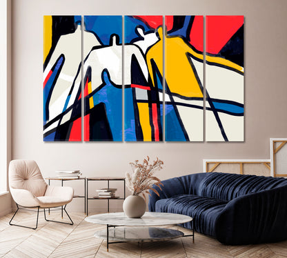 Colorful Abstract People Cubism Style Canvas Print-Canvas Print-CetArt-1 Panel-24x16 inches-CetArt