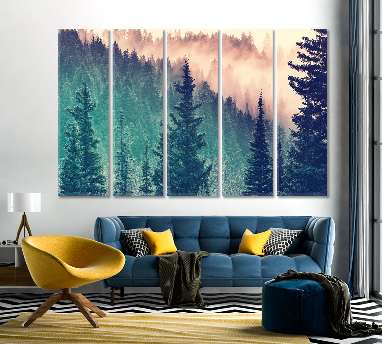 Magic Misty Forest in Morning Canvas Print-Canvas Print-CetArt-1 Panel-24x16 inches-CetArt