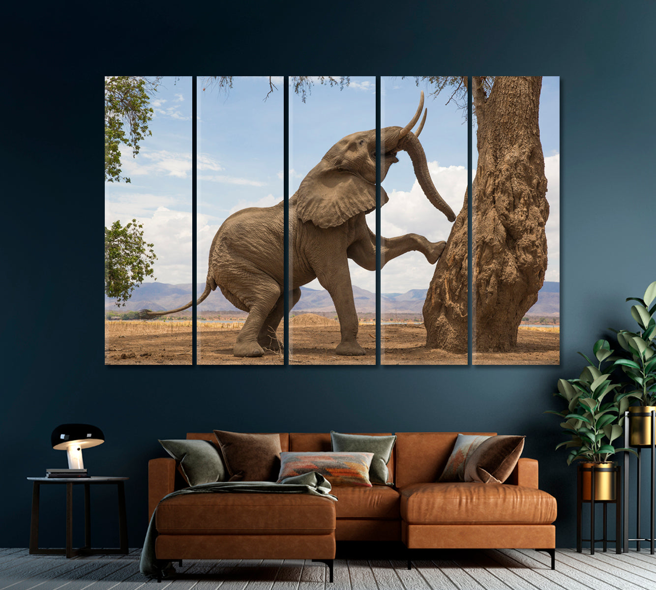 Powerful African Elephant Canvas Print-Canvas Print-CetArt-1 Panel-24x16 inches-CetArt