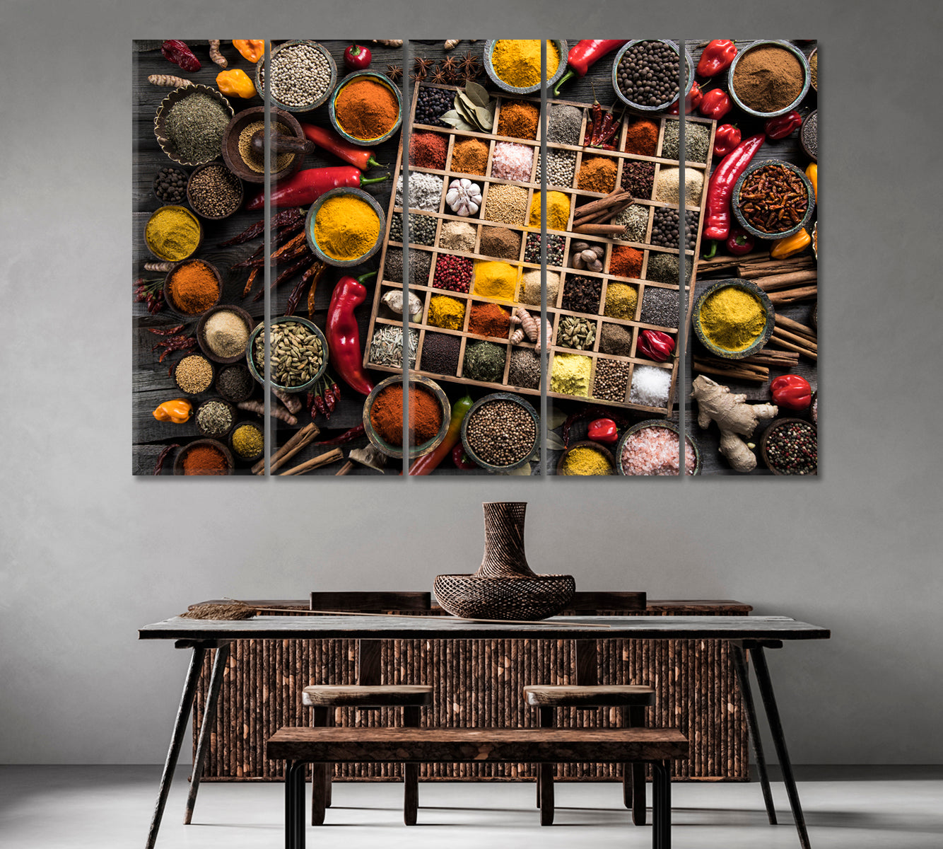 Variety of Spices and Herbs Canvas Print-Canvas Print-CetArt-1 Panel-24x16 inches-CetArt