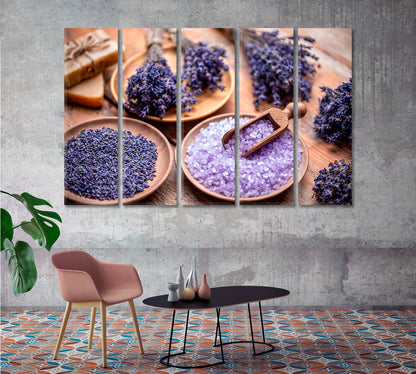 Lavender Flowers and Bathing Salt Canvas Print-Canvas Print-CetArt-1 Panel-24x16 inches-CetArt