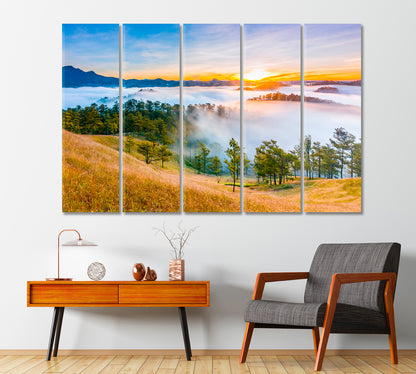 Sun Rises in Alpine Dalat Vietnam Canvas Print-Canvas Print-CetArt-1 Panel-24x16 inches-CetArt