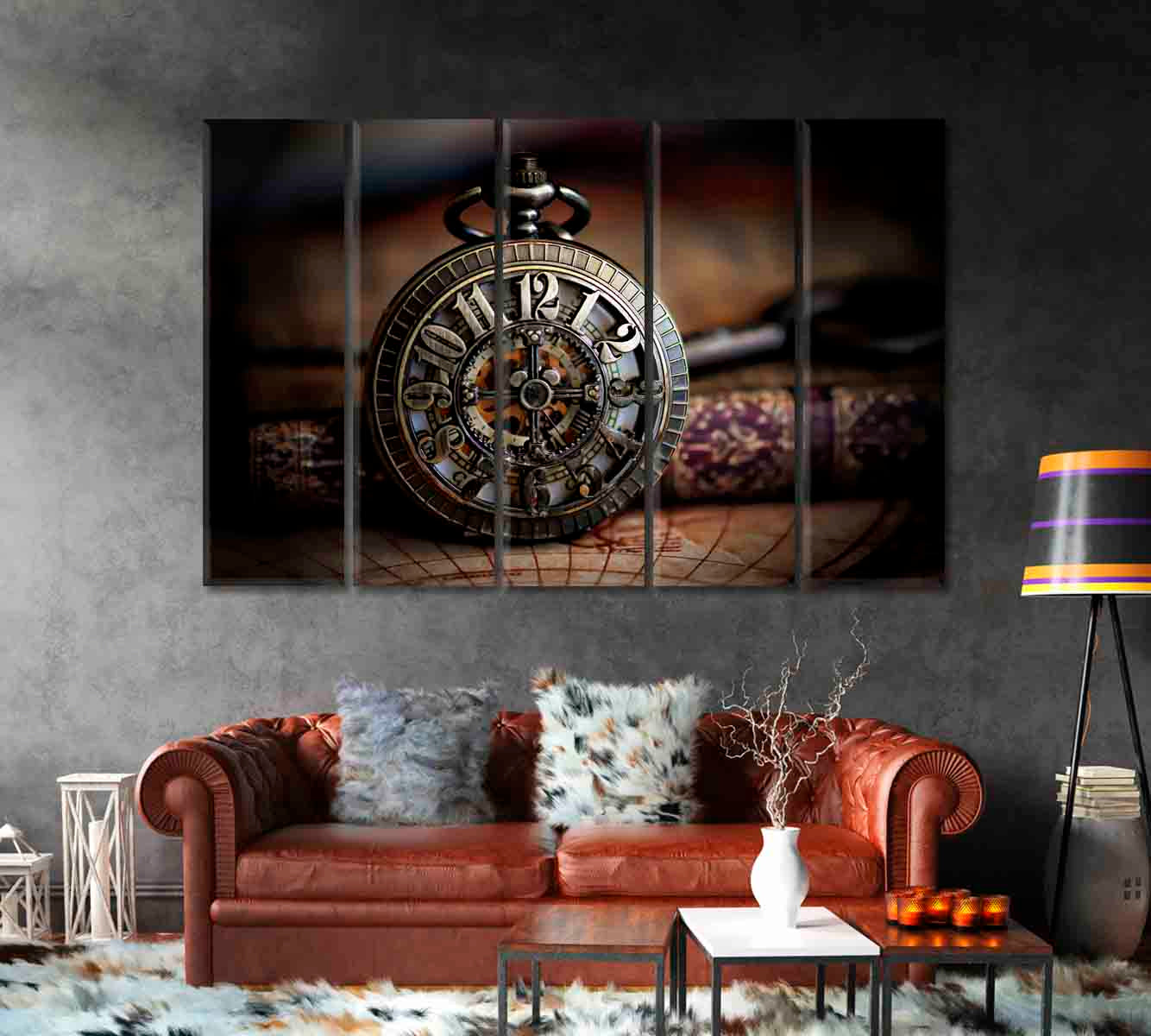 Vintage Bronze Pocket Watch Canvas Print-Canvas Print-CetArt-1 Panel-24x16 inches-CetArt